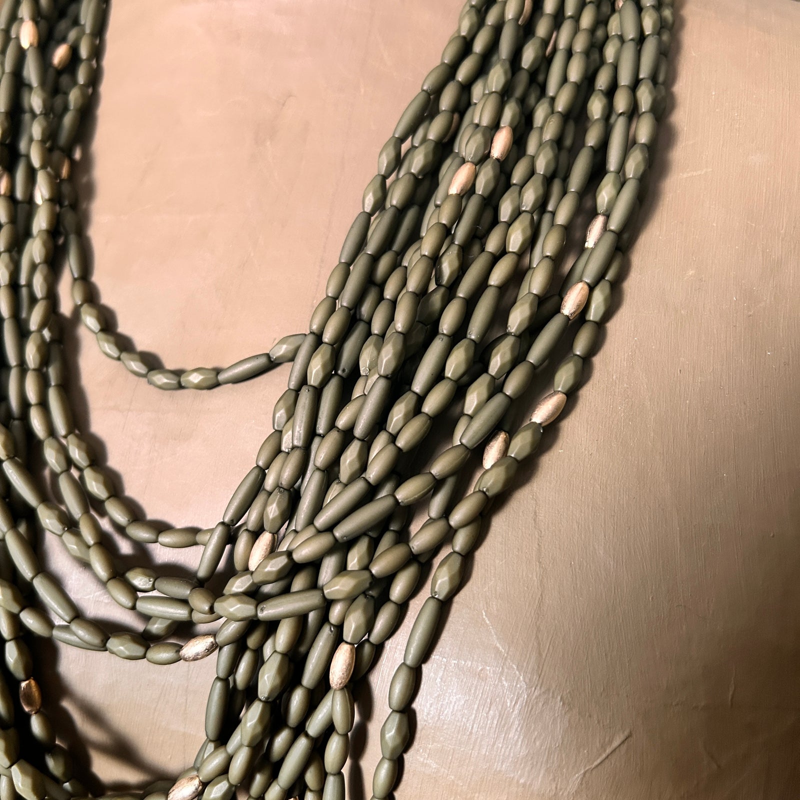 LUCILLE long multi-strand beaded necklace