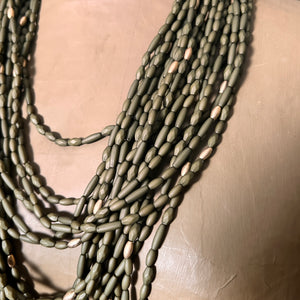 'Lucille' long multi-strand beaded necklace