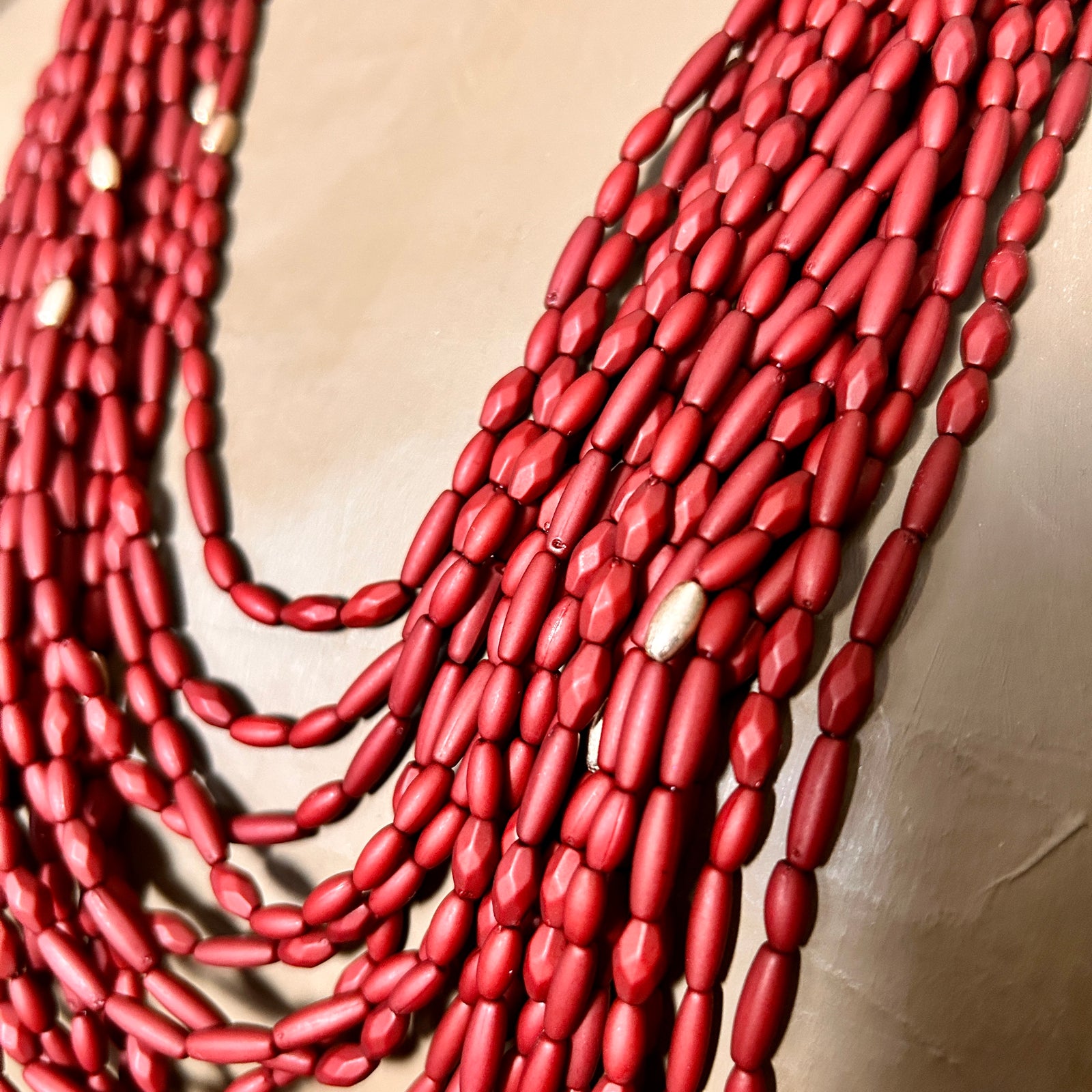 LUCILLE long multi-strand beaded necklace