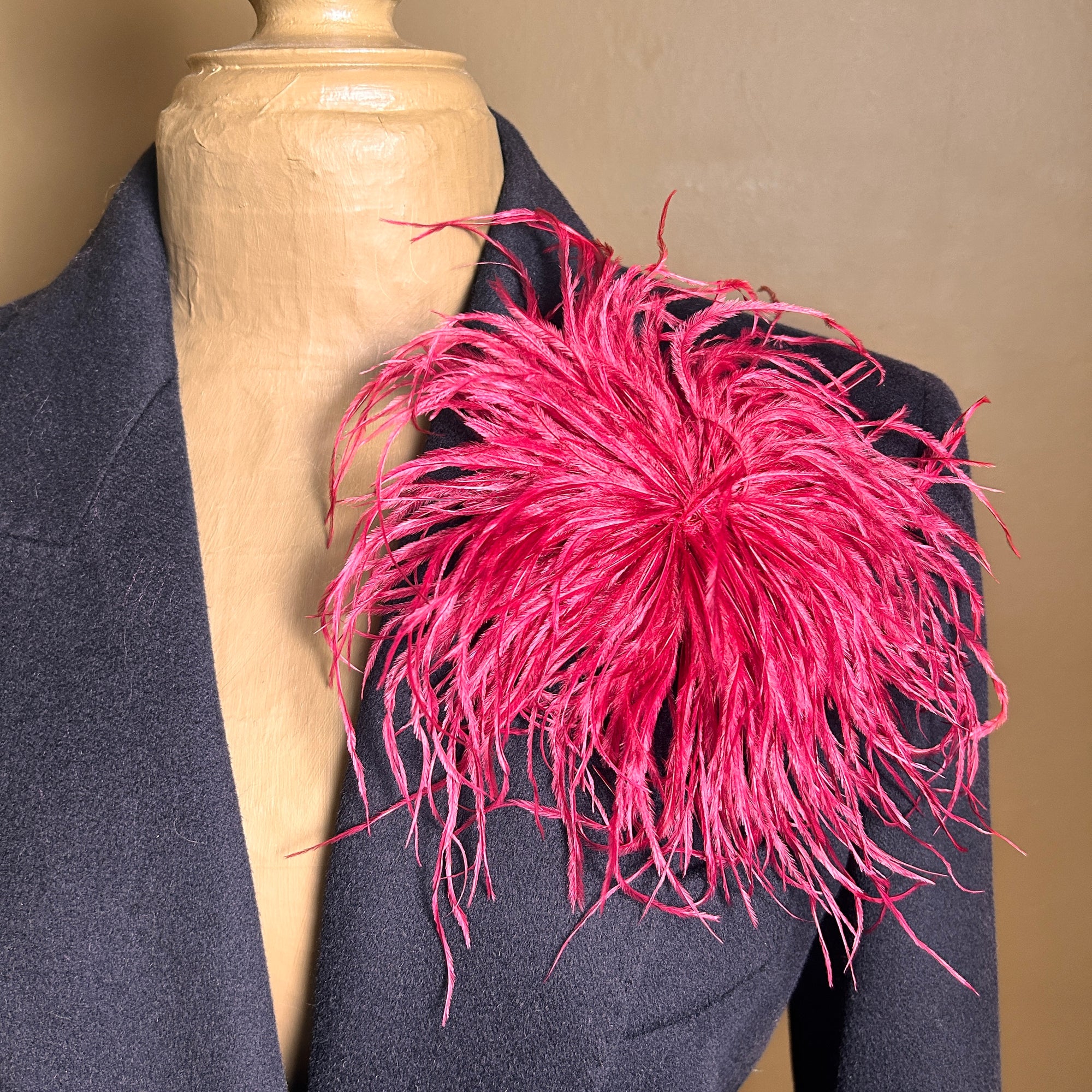 'Delia' ostrich feather brooch and hair clip