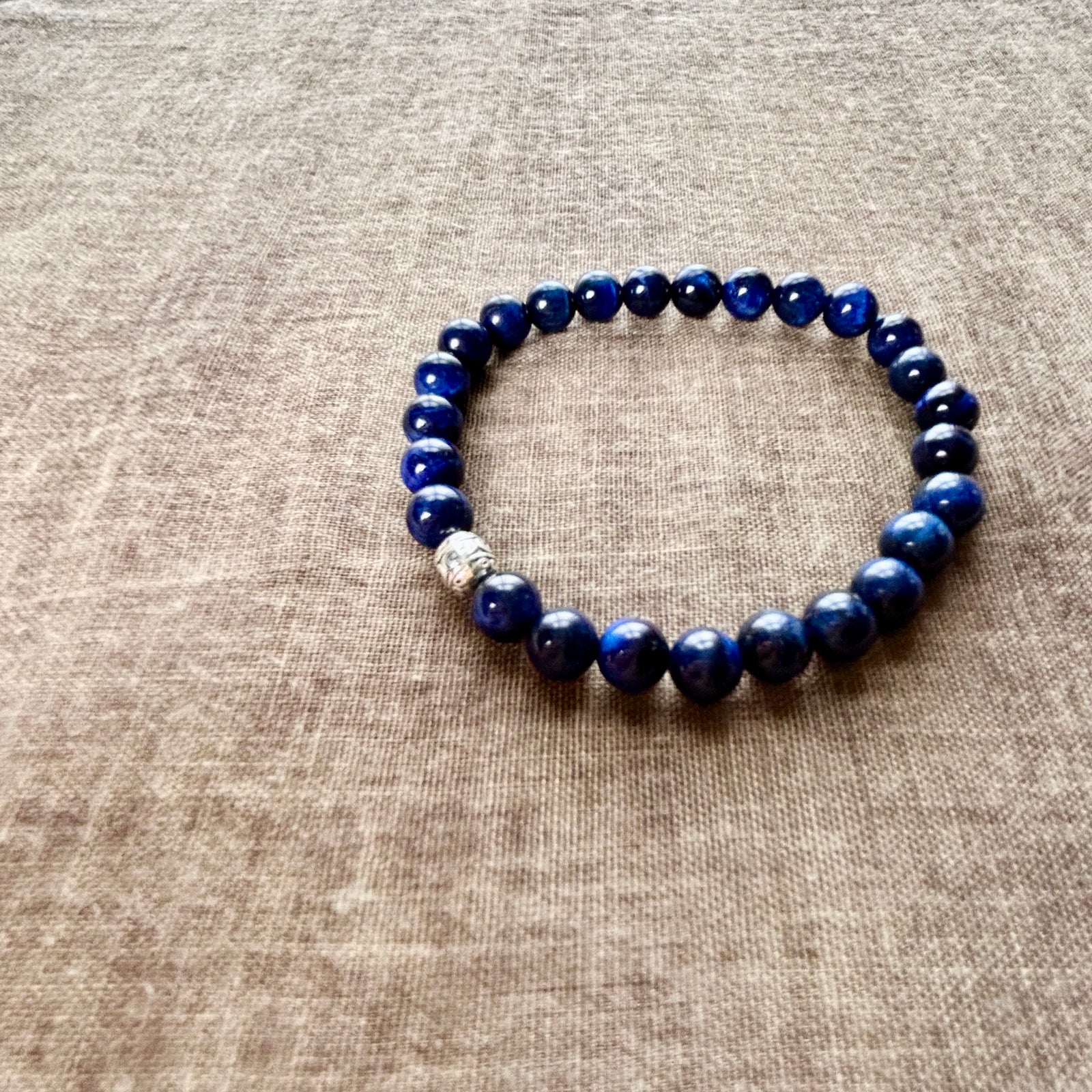 PETER blue tiger eye stretch men's bracelet