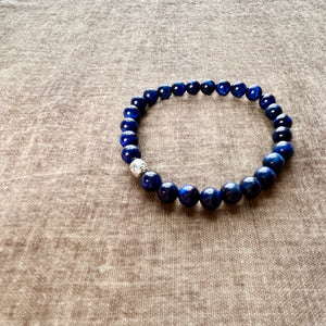 PETER blue tiger eye stretch men's bracelet
