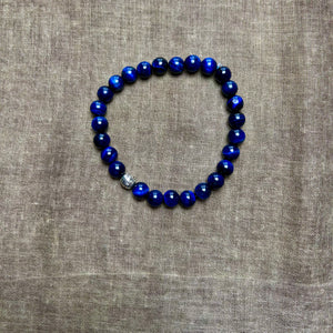 PETER blue tiger eye stretch men's bracelet