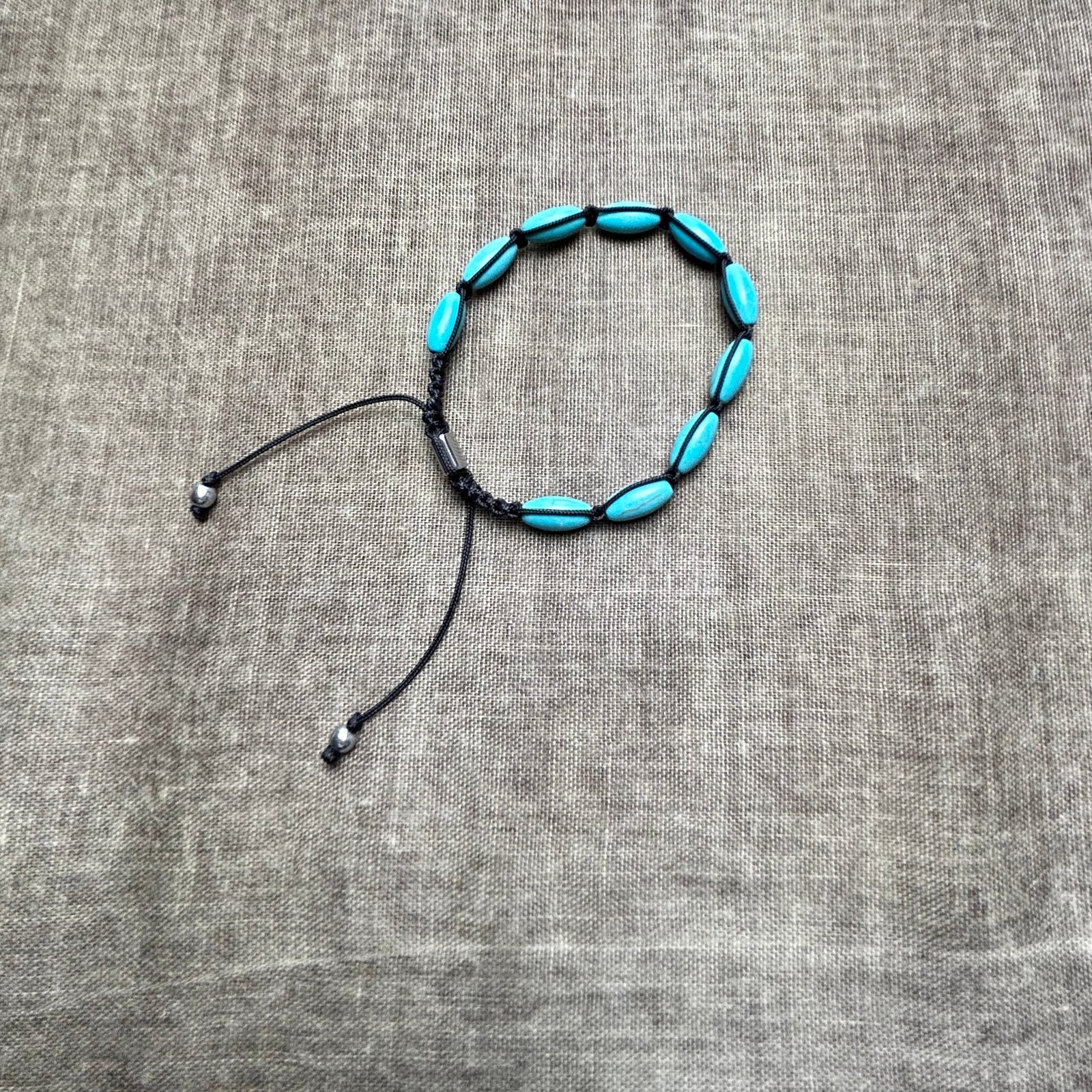 DANIEL men's turquoise beaded slider bracelet