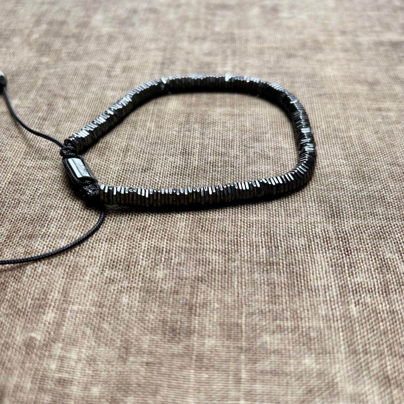 LIAM men's grey hematite slider bracelet