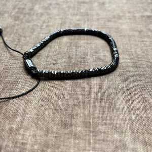 LIAM men's grey hematite slider bracelet