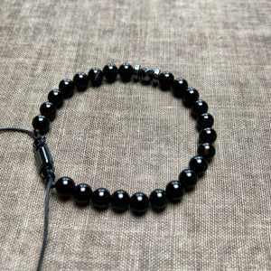 JEROME men's black agate beaded slider bracelet