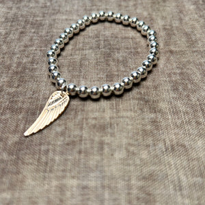 MONICA ball bracelet with angel wing charm