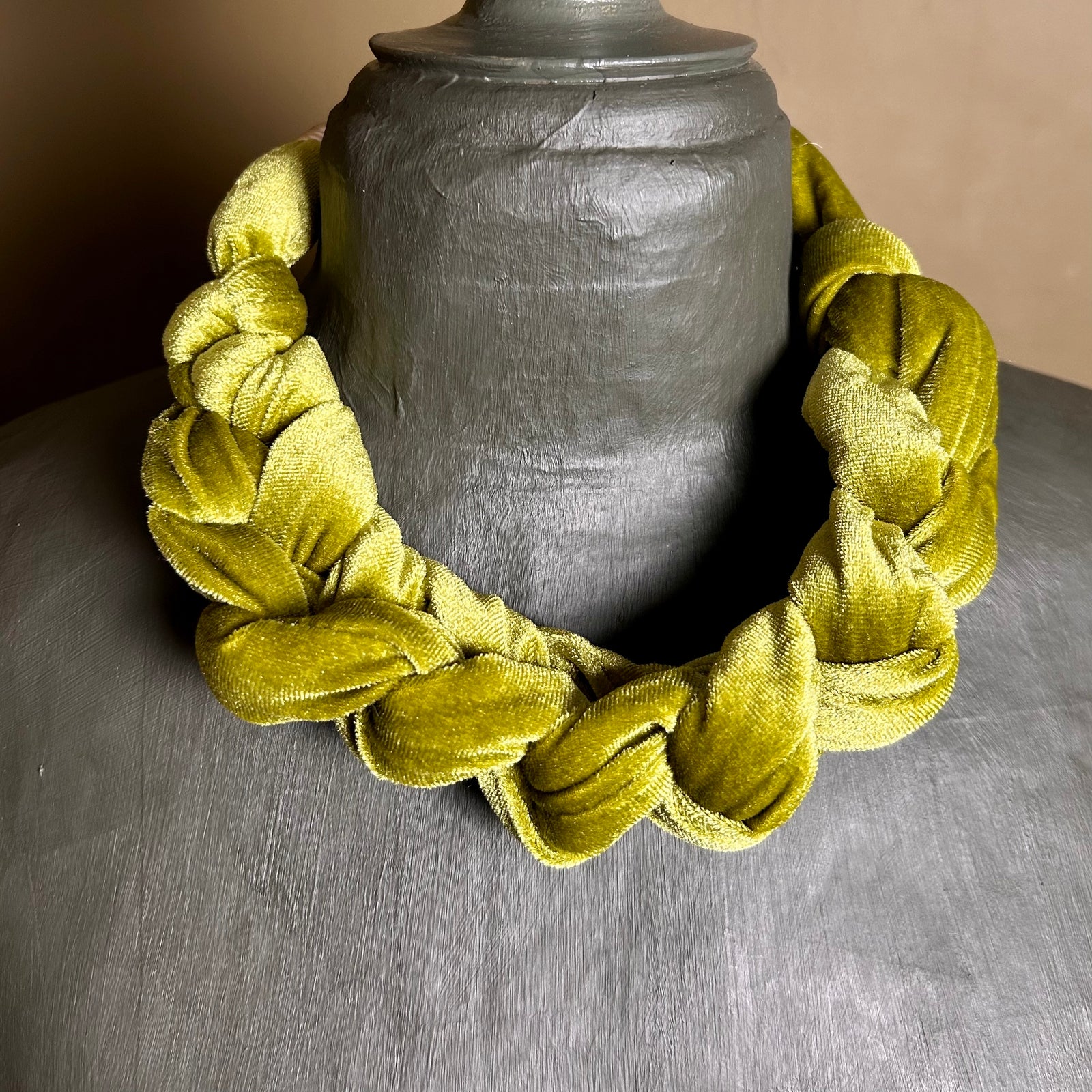 CASSANDRA velvet braided choker necklace