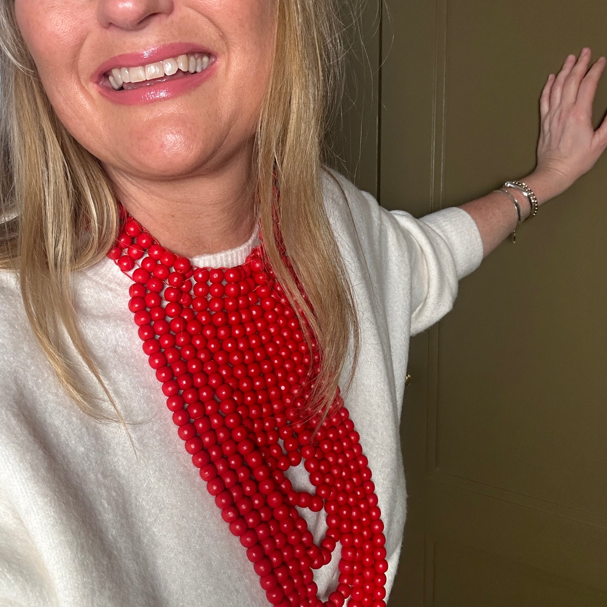 "Carmel" beaded bib statement necklace