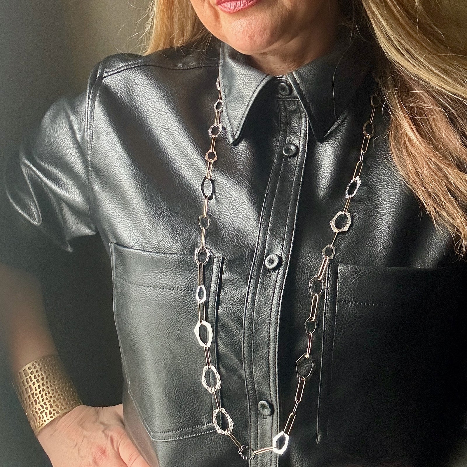 JOCELYN long steel paperclip chain necklace