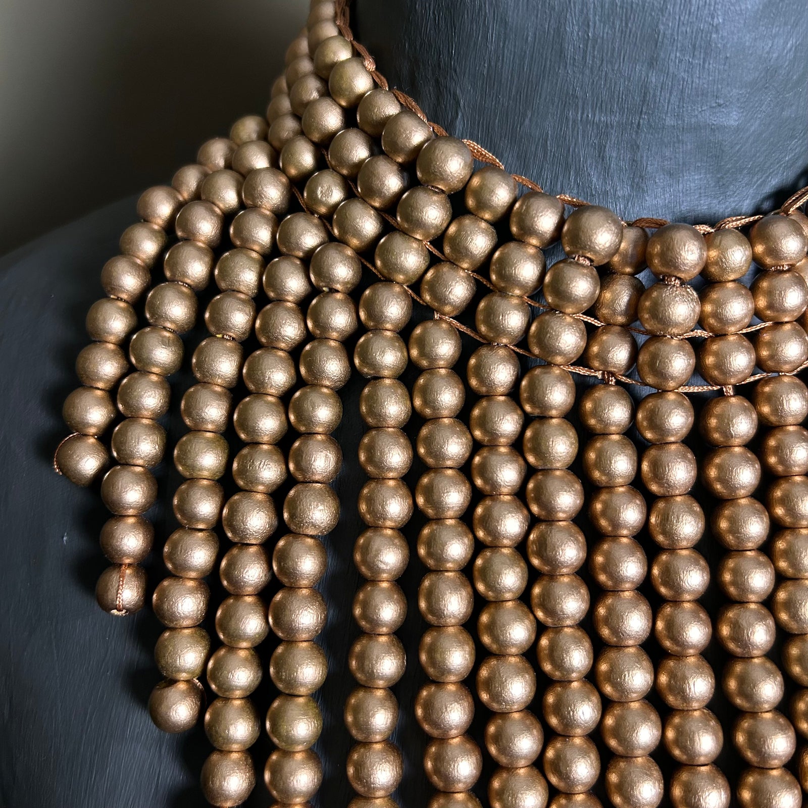 MINI TRINNY wooden ball bib statement necklace