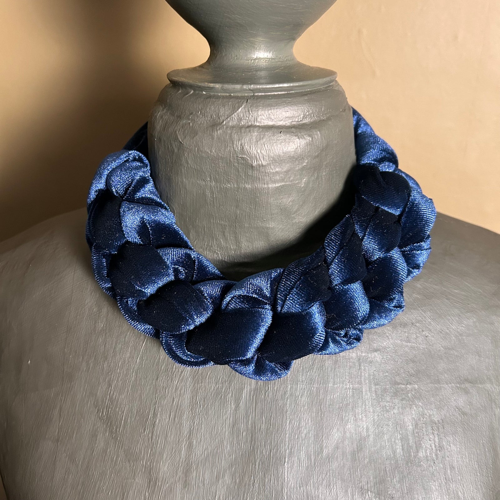 CASSANDRA velvet braided choker necklace