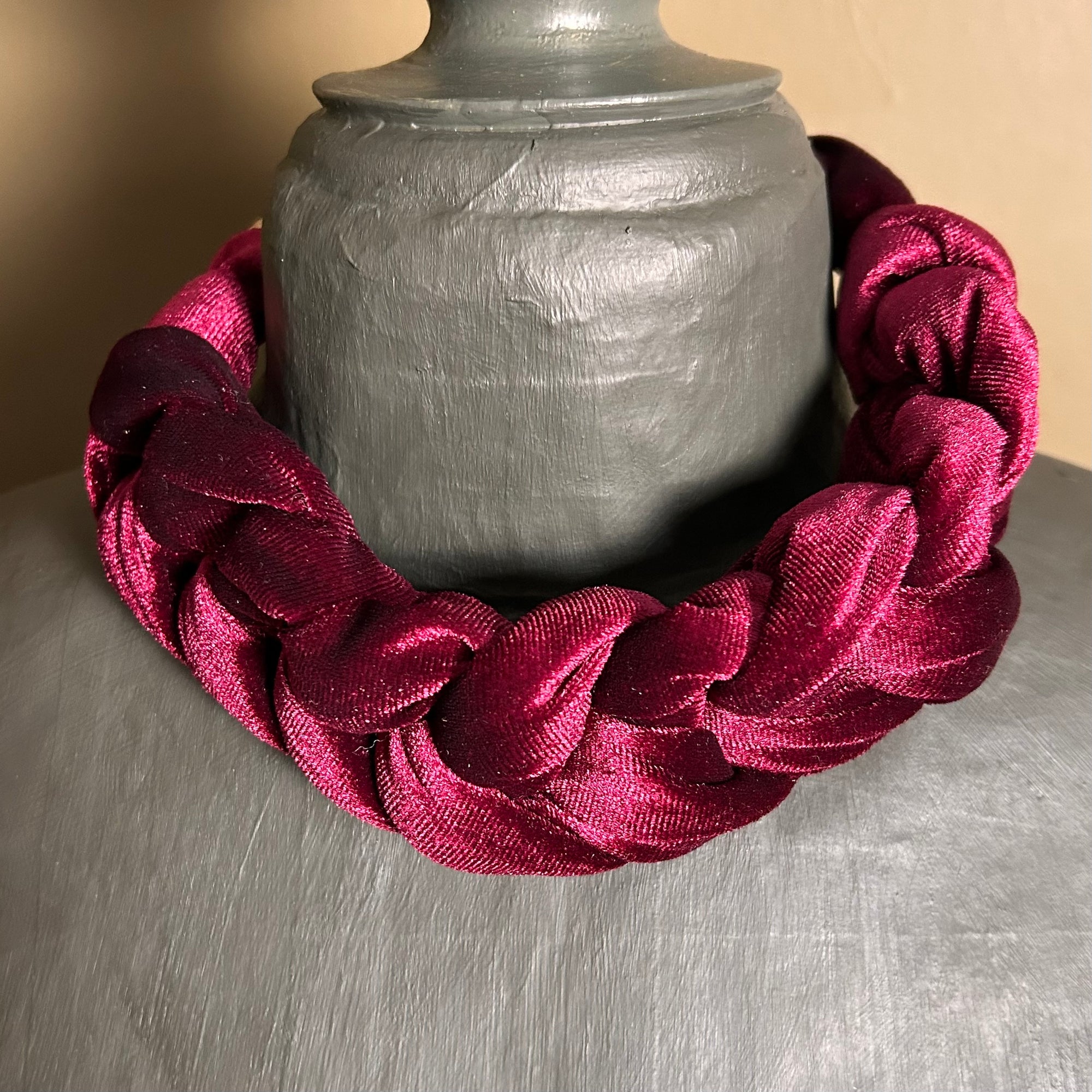 CASSANDRA velvet braided choker necklace