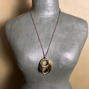 GABRIELLE long adjustable necklace with steel hawser pendant