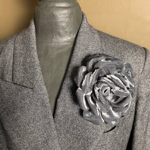 GUINEVERE large velvet flower brooch