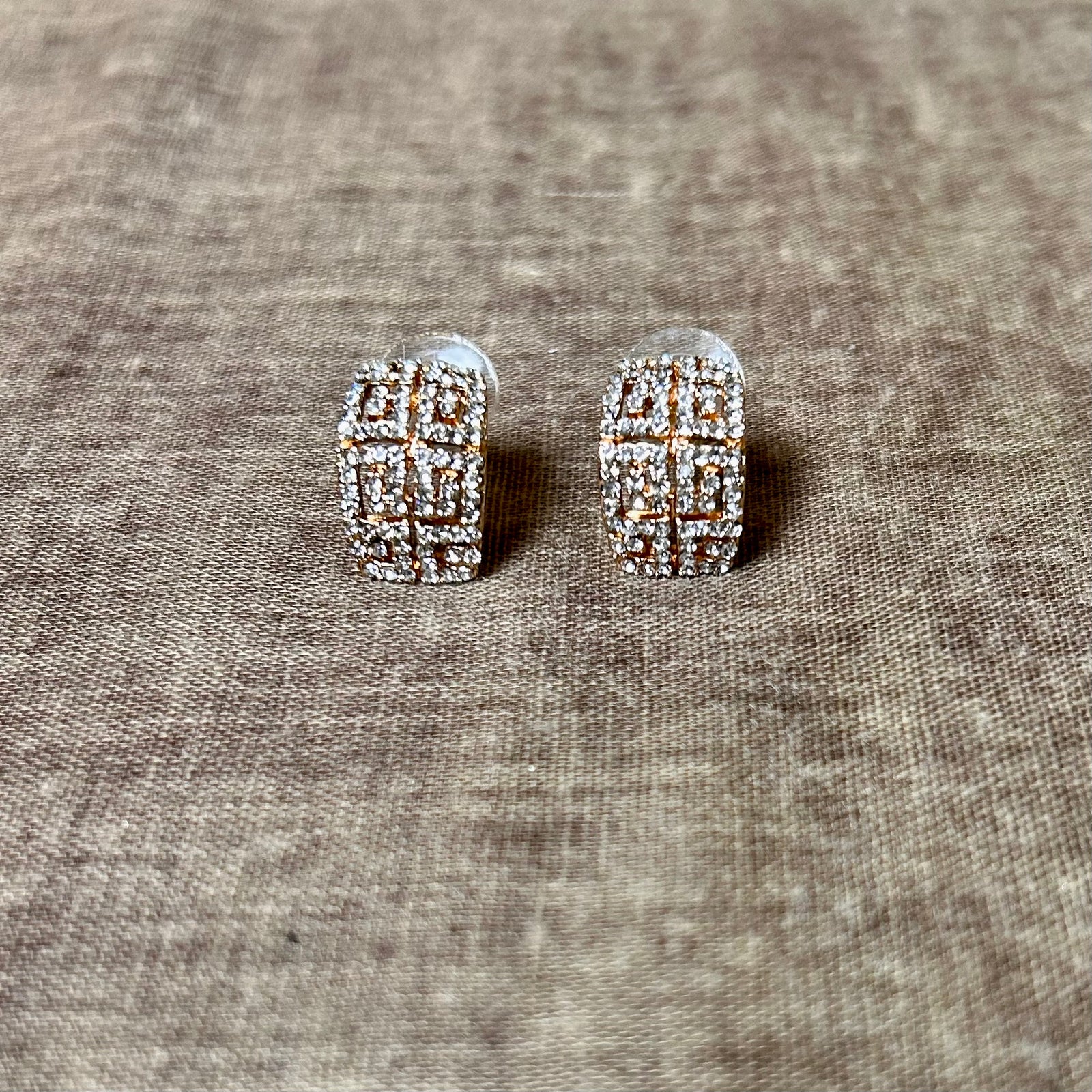 MARIE geometric crystal stud earrings