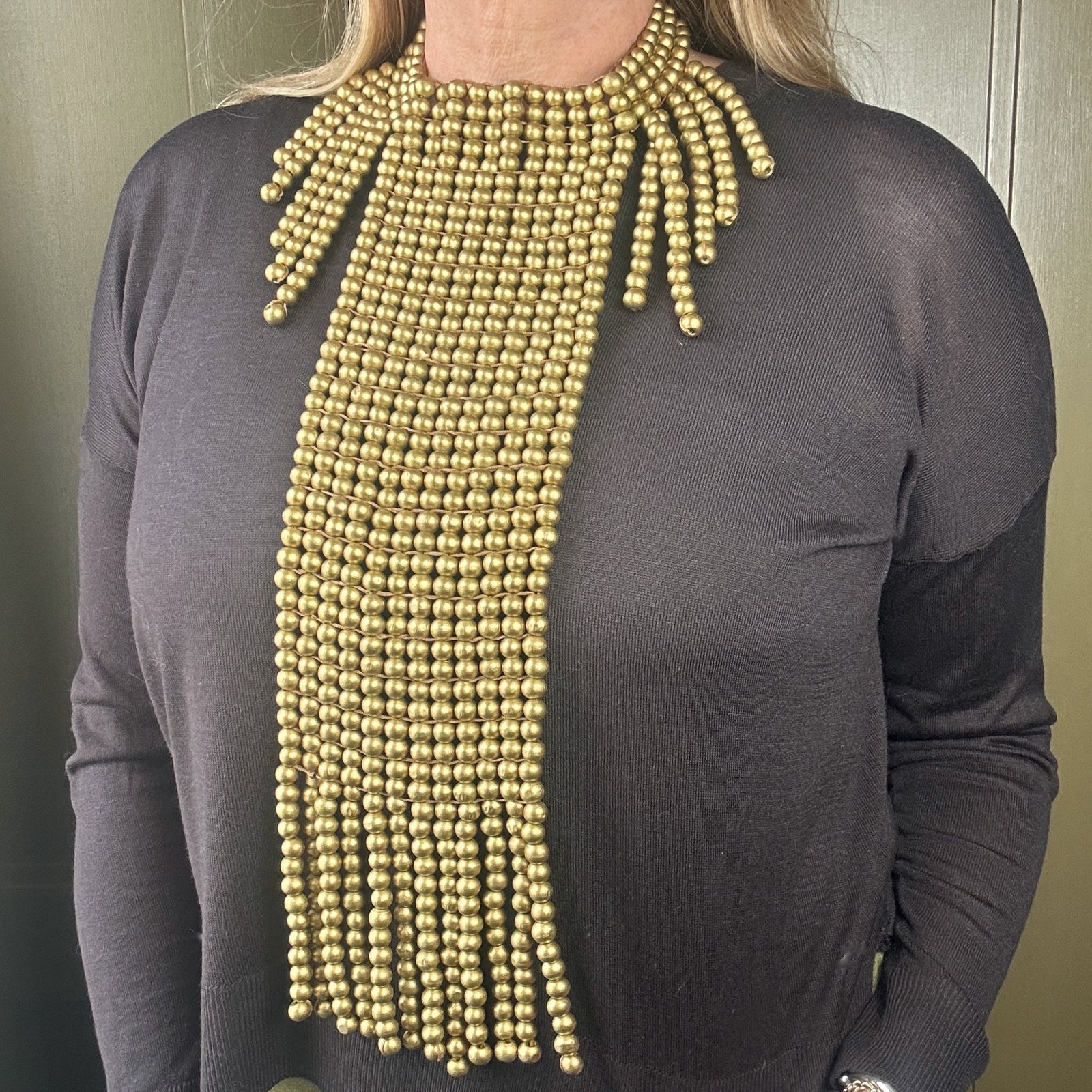CONSTANCE large beaded bib statement necklace