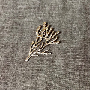 SABRINA textured metal branch brooch