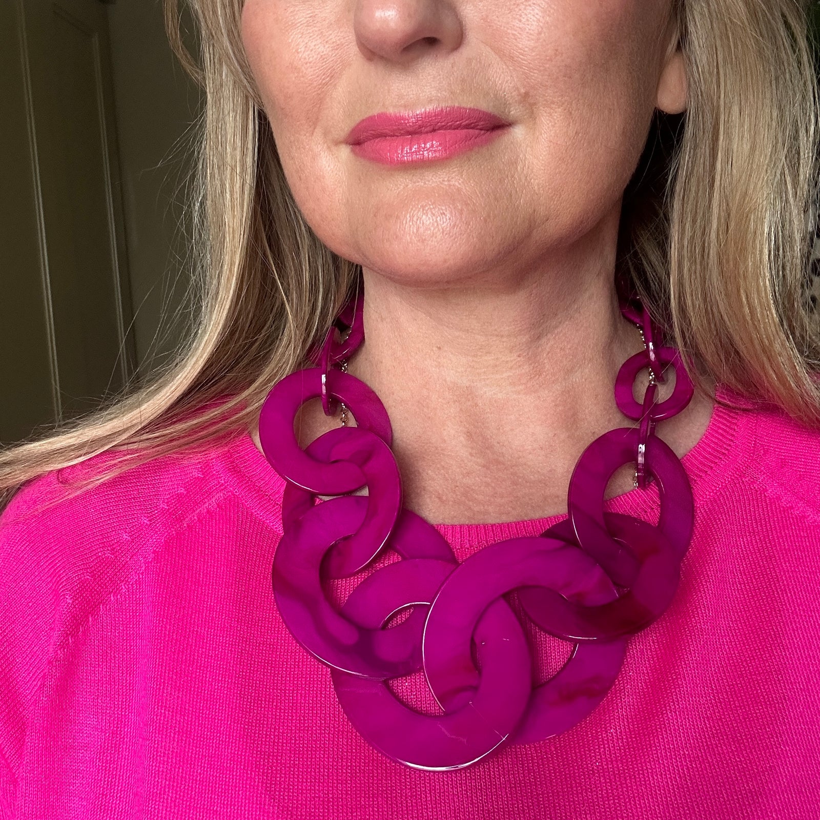 ABIGAIL large resin link statement necklace