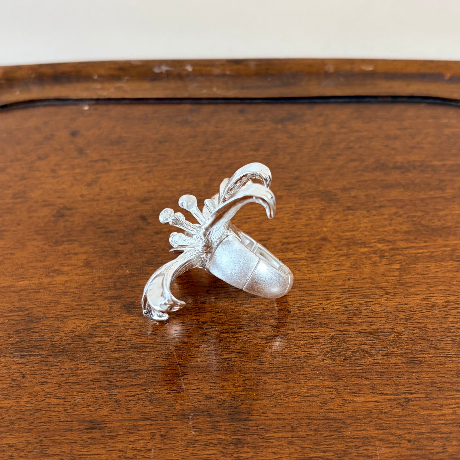 Briar - oversized metal flower cocktail ring