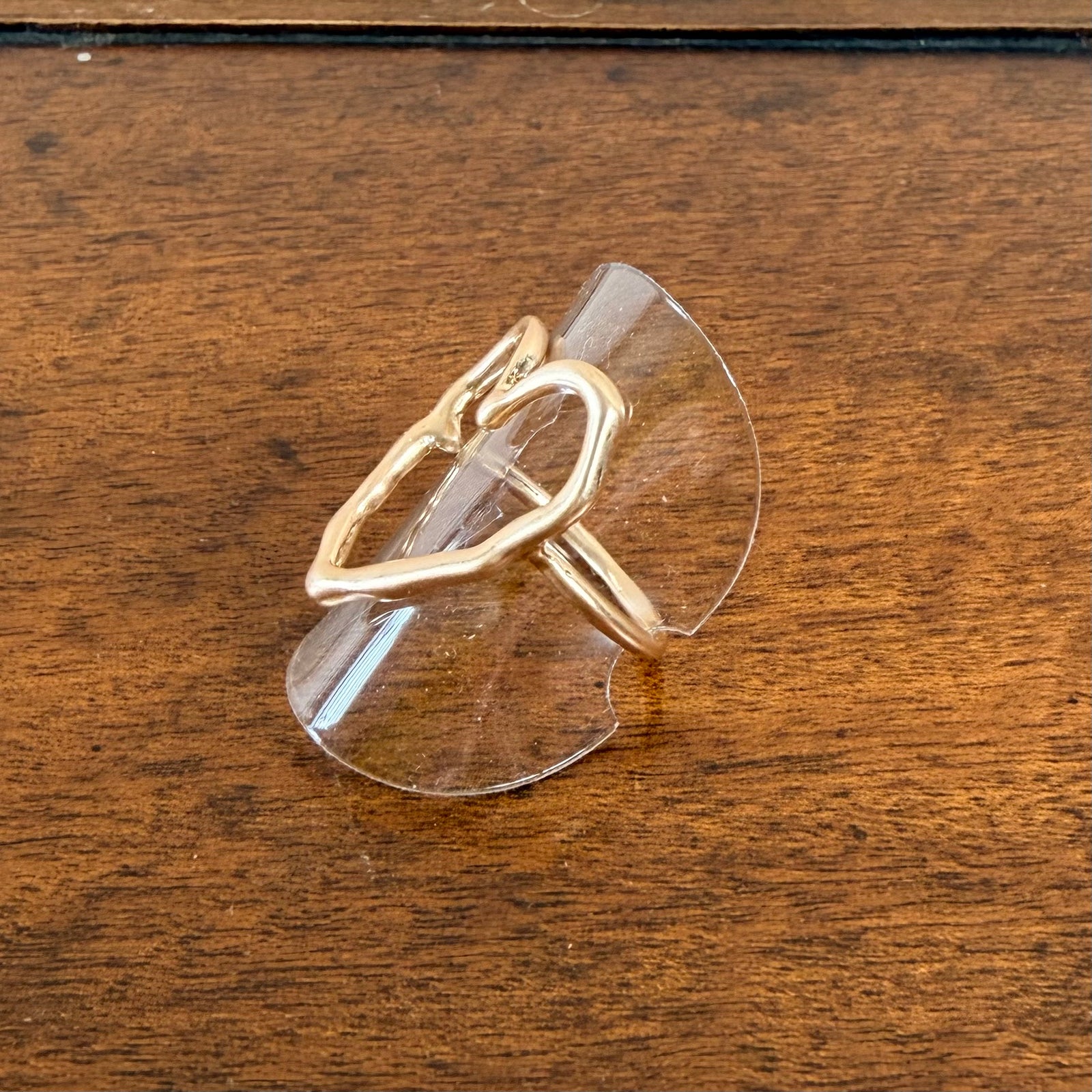 Elowen - irregular metal open heart shaped ring