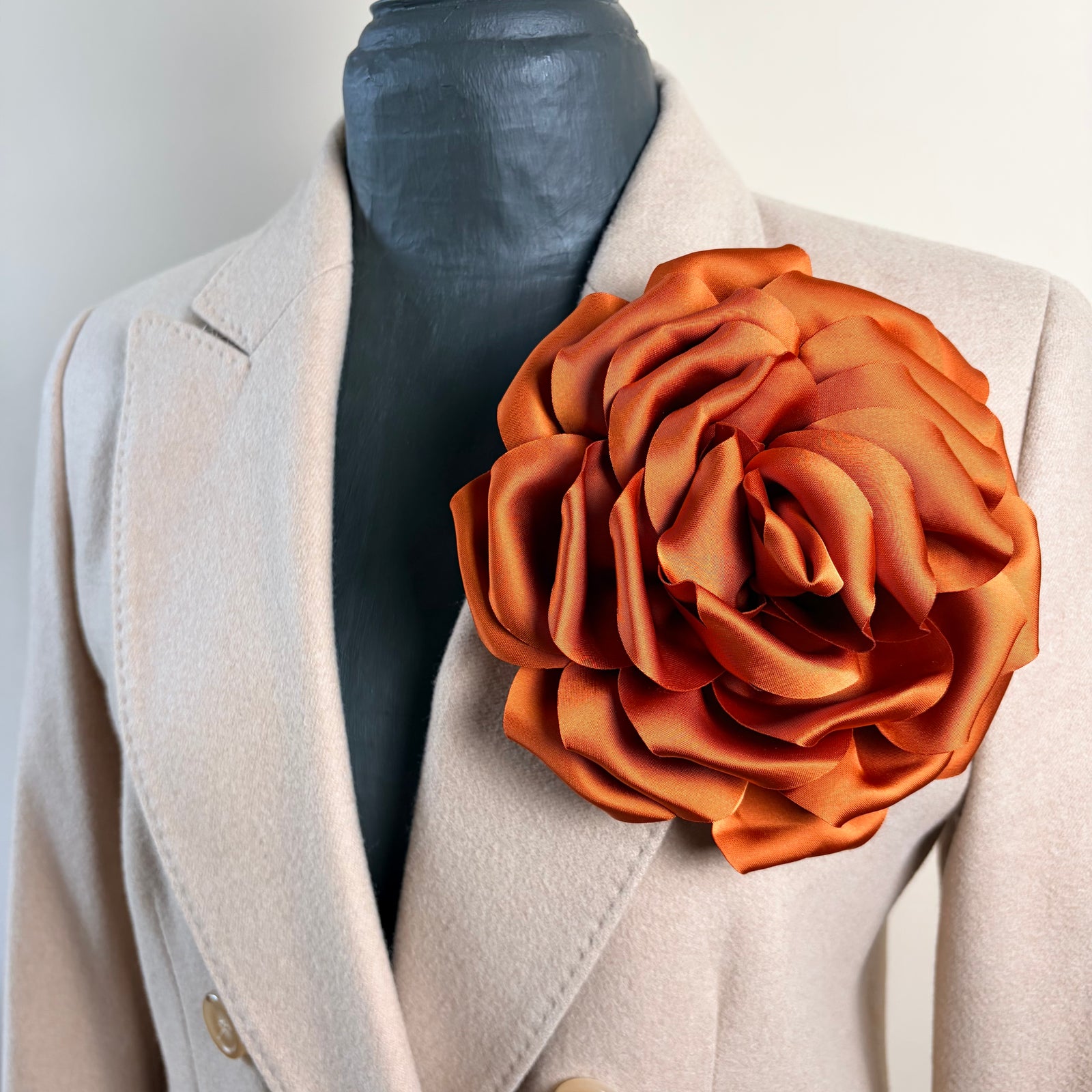 Aisling - large silky flower brooch/hair fascinator