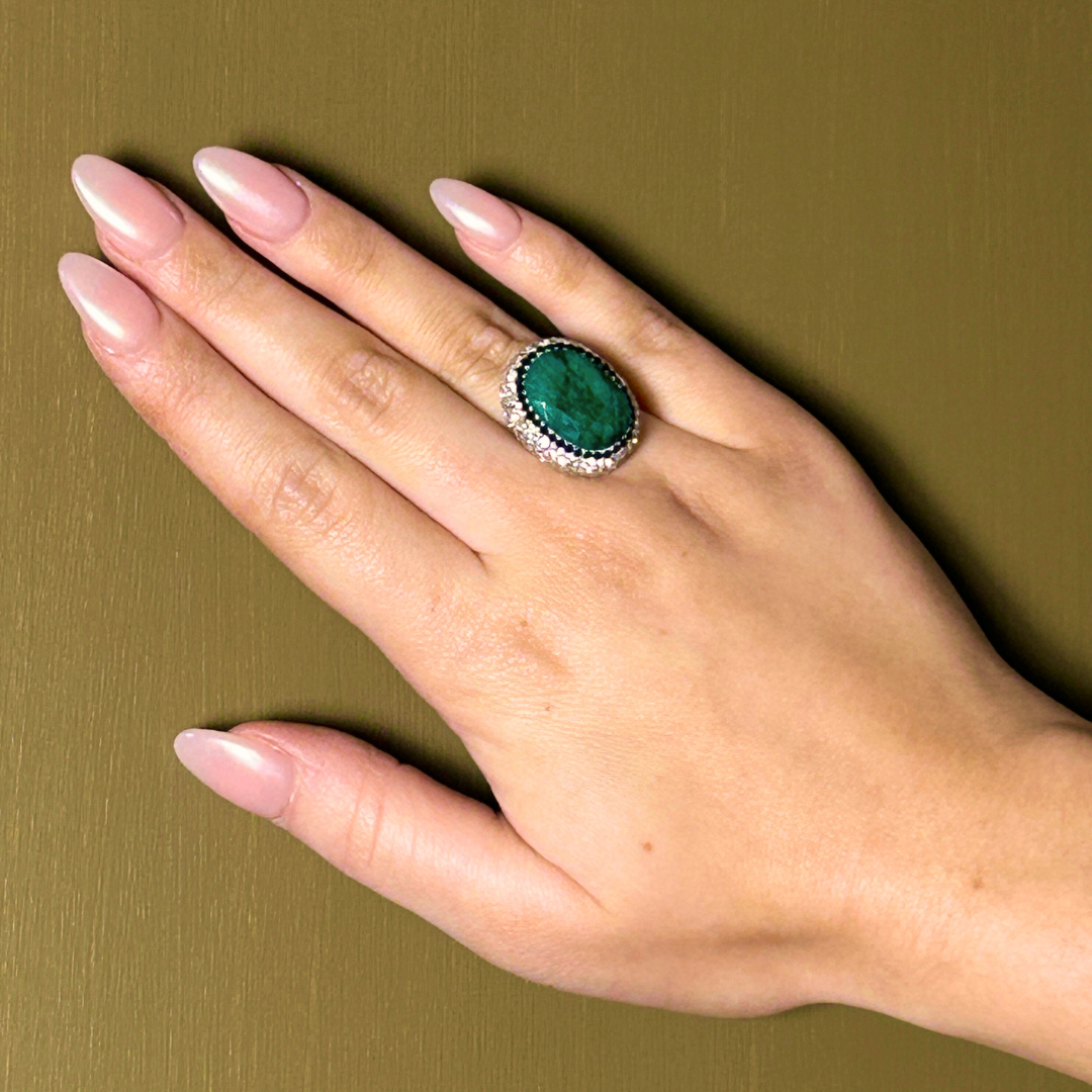 IMOGEN handmade gemstone and crystal cocktail ring