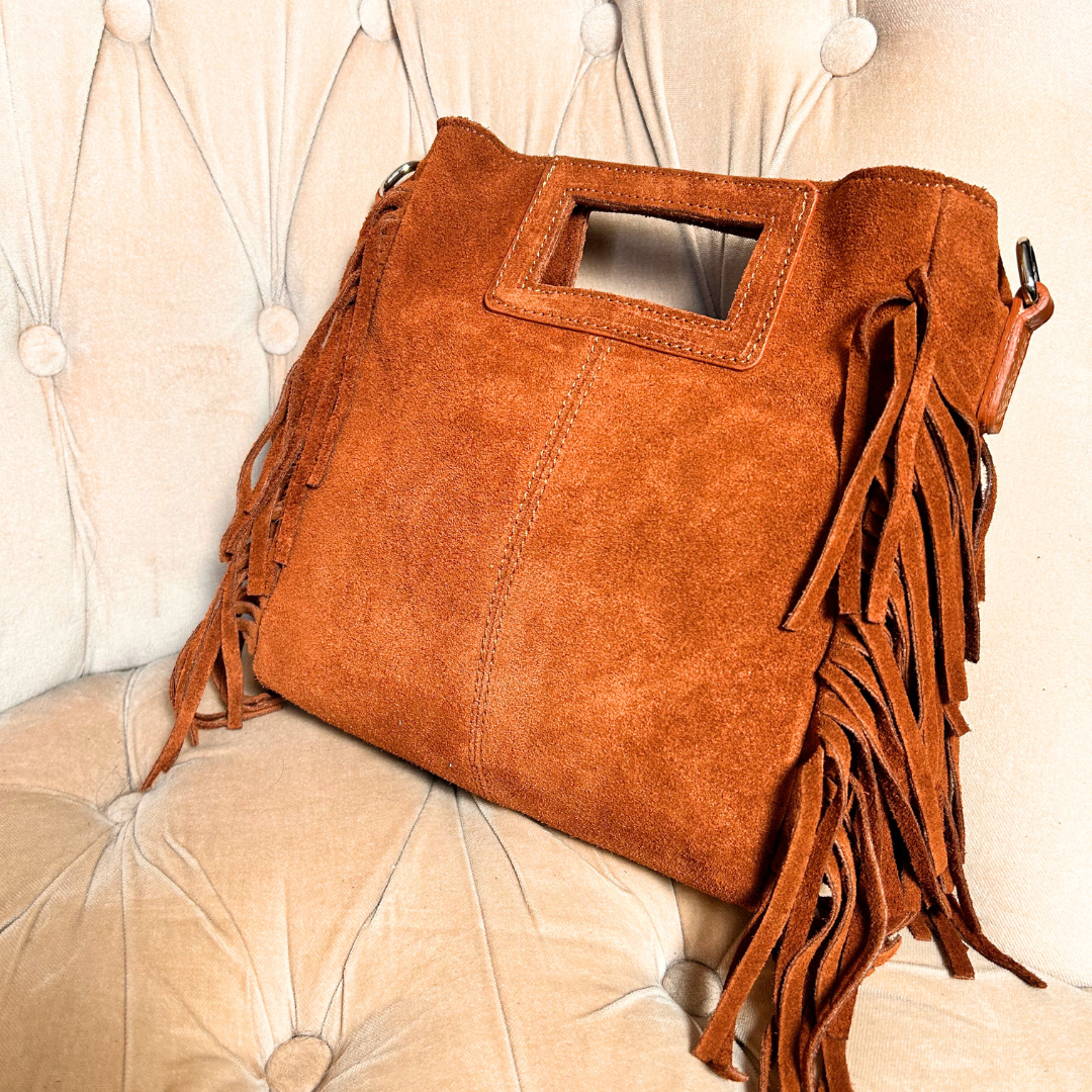 LUCCA small(ish) suede fringe bag