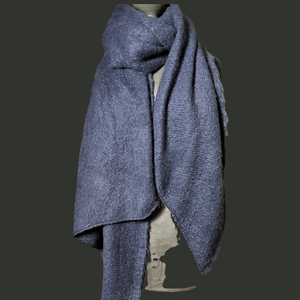 Large boucle wool diagonal edge scarf 'ACTON'