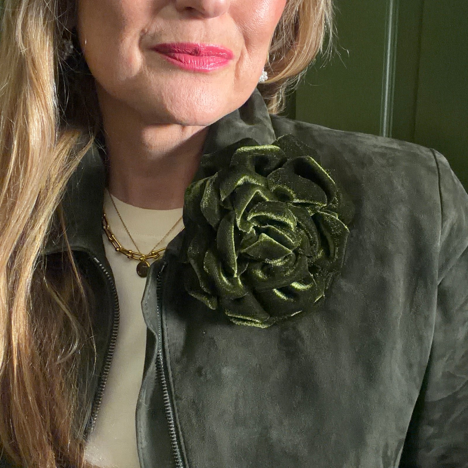 Large velvet flower brooch 'GUINEVERE'