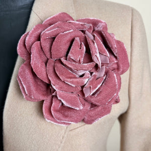 Large velvet flower brooch 'GUINEVERE'