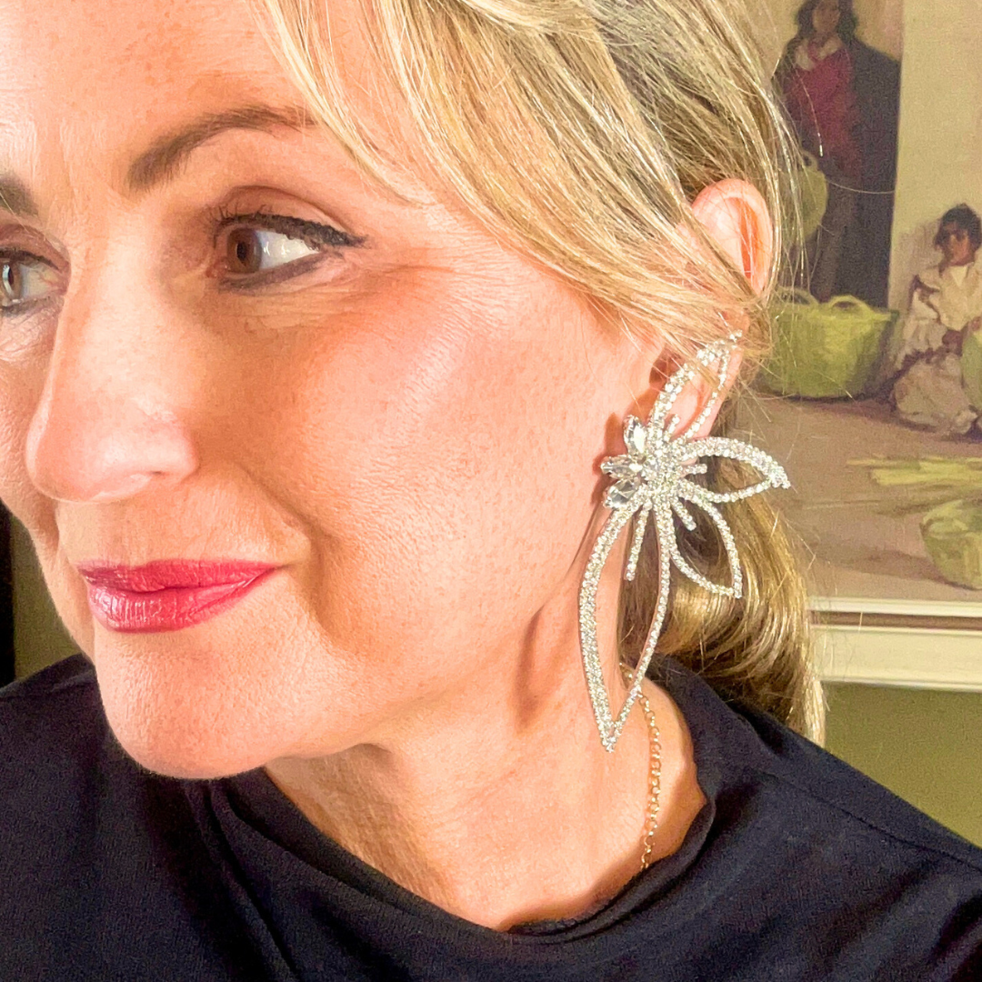 SELINA half-wing crystal statement earrings