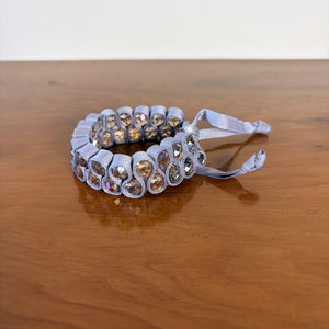 Iridescent bead and ribbon slider bracelet 'DAWN'