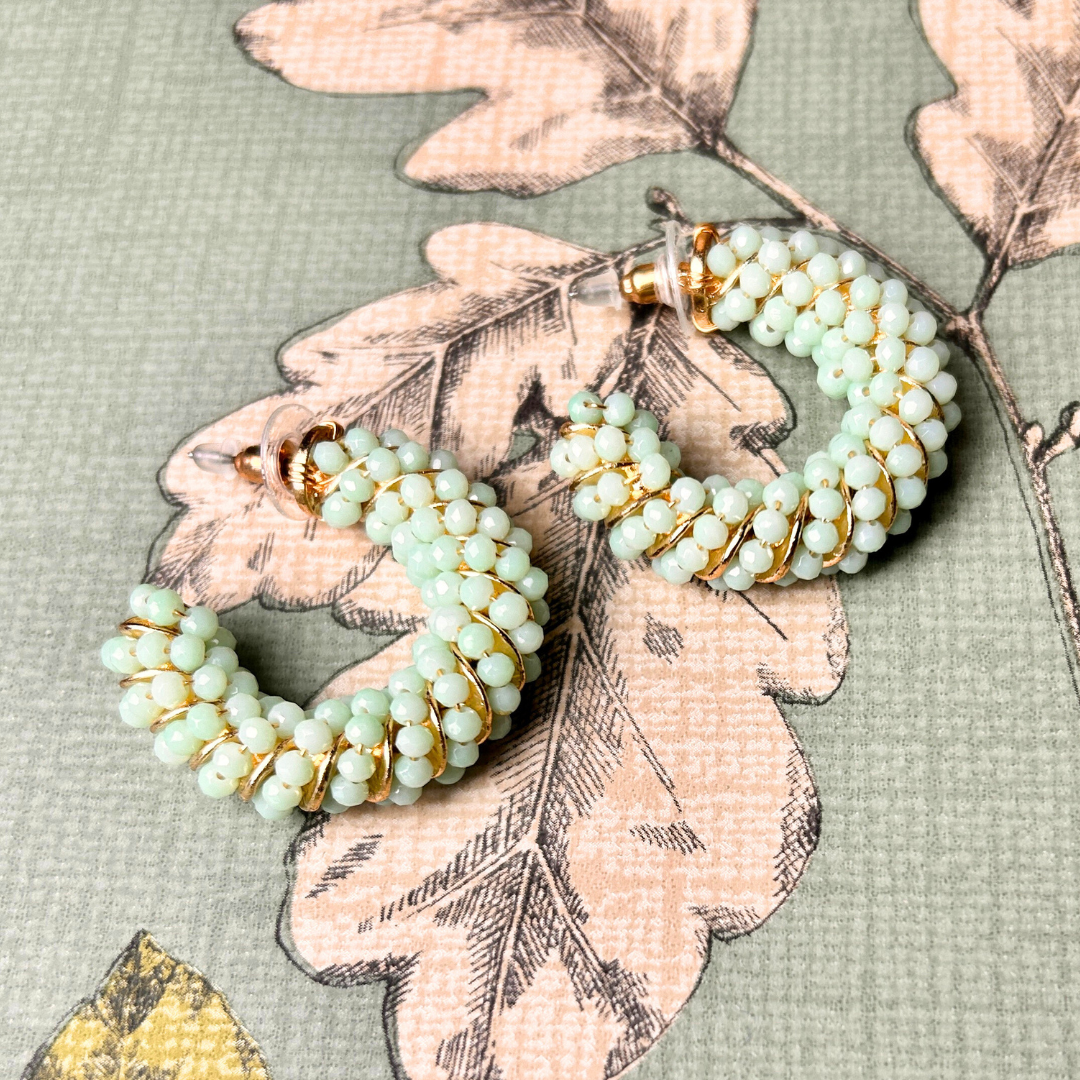 FLORA faceted crystal hoop earrings