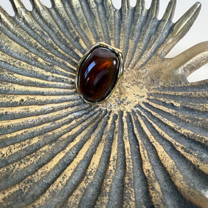 Irregular shaped resin and steel cocktail ring  'FREYA'