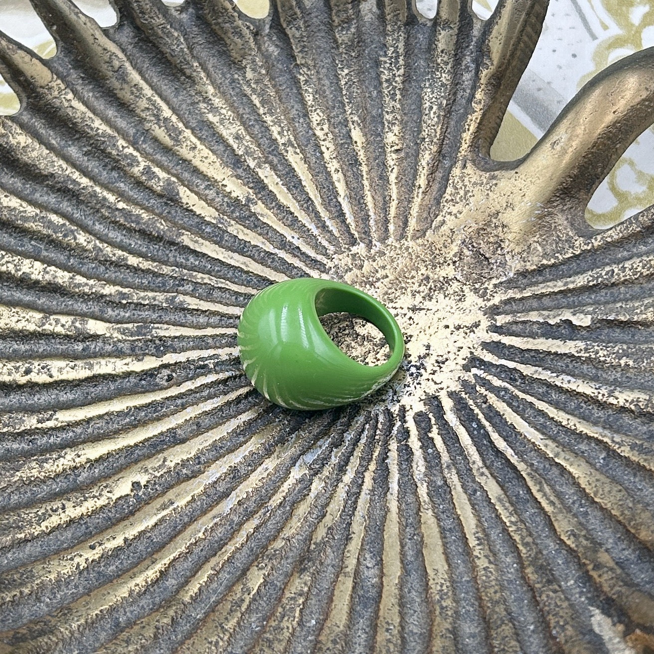 Poppy - dome shaped resin cocktail ring