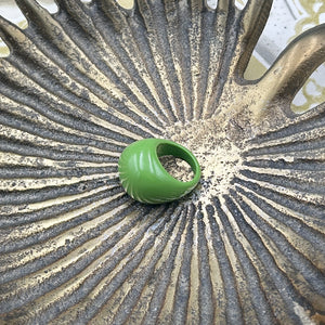 Poppy - dome shaped resin cocktail ring