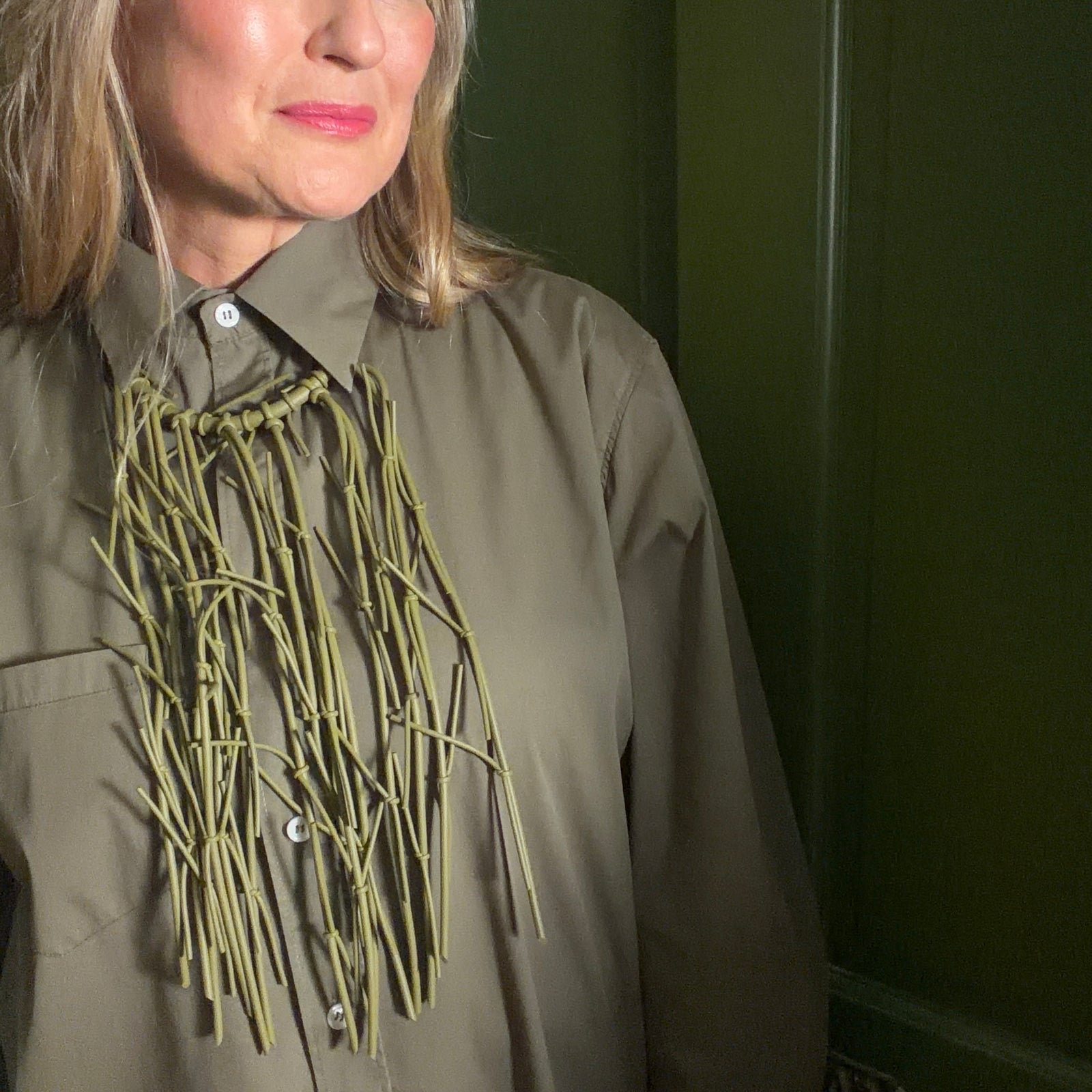 Rubber fringe statement necklace 'VICTORIA'