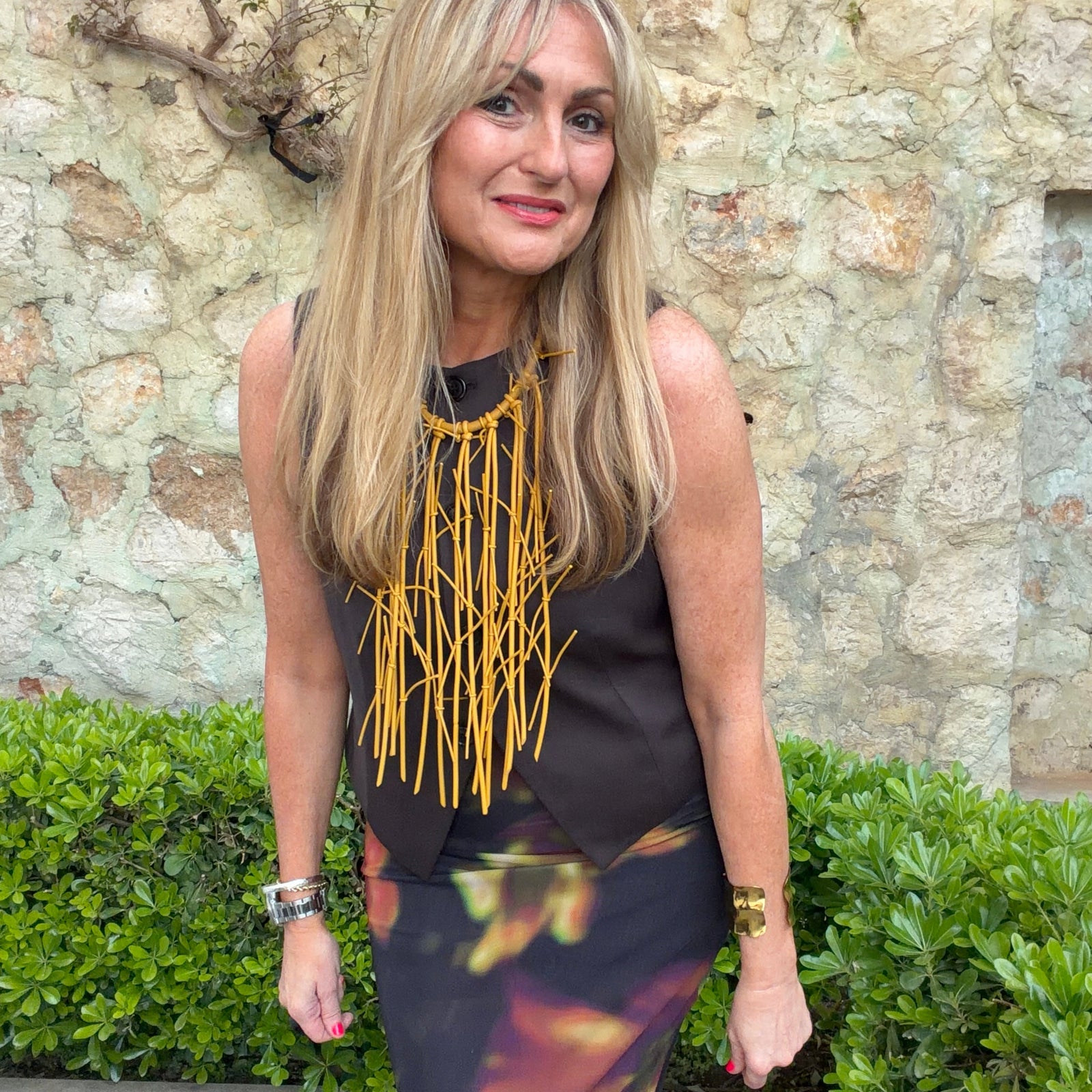 Rubber fringe statement necklace 'VICTORIA'