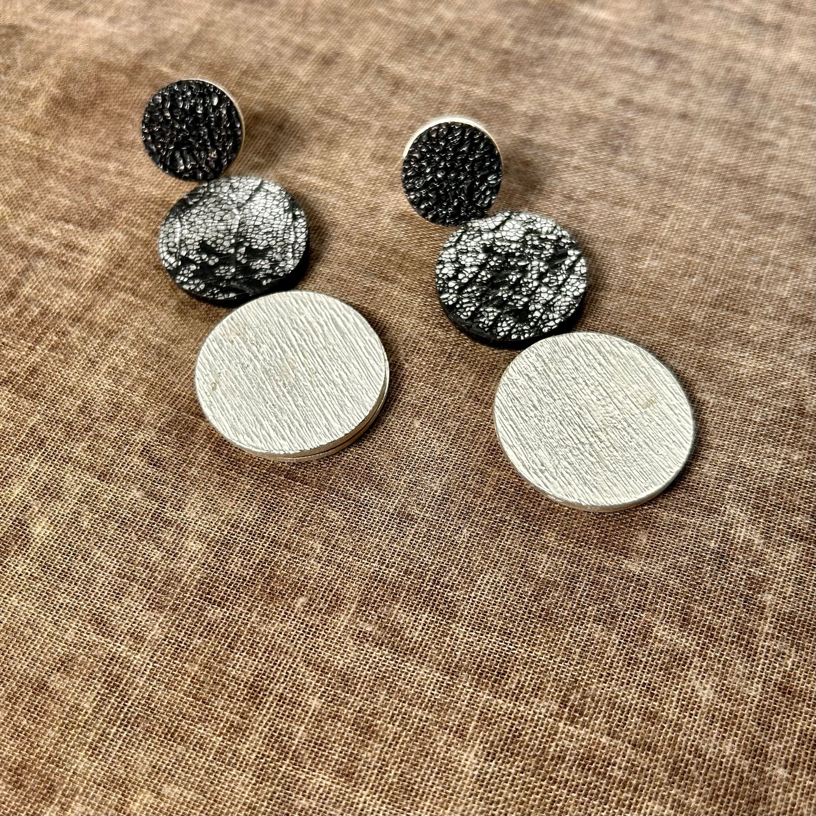 Triple disc statement drop earrings 'JASMINE'