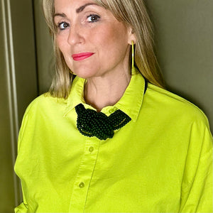 DOREEN knotted resin beaded choker necklace