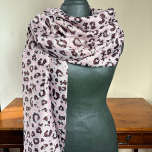 Leopard print & gold flake cotton scarf 'WHITSTABLE'