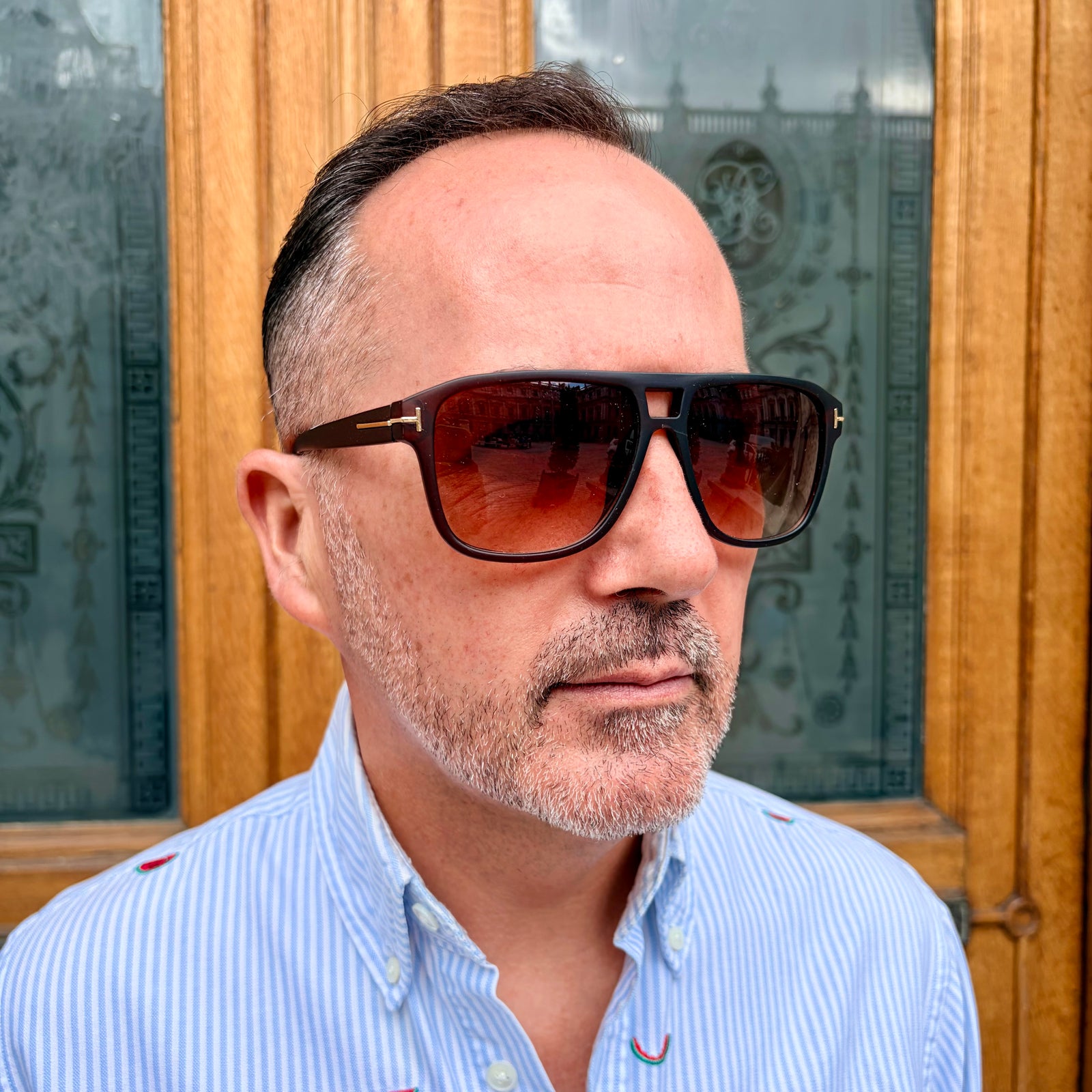 Brow bar rectangle shape mens sunglasses 'NEW ZEALAND'