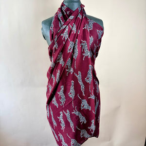 Cheetah print cotton blend scarf 'PURBECK'