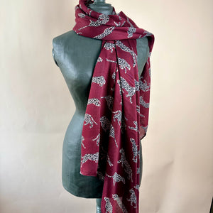 Cheetah print cotton blend scarf 'PURBECK'