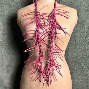 Rosie - long rubber fringe statement necklace