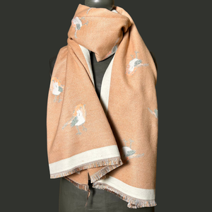 Robin print reversible long scarf 'KNIGHTSBRIDGE'