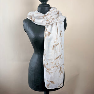 Horse print cotton blend scarf 'LAVENHAM'