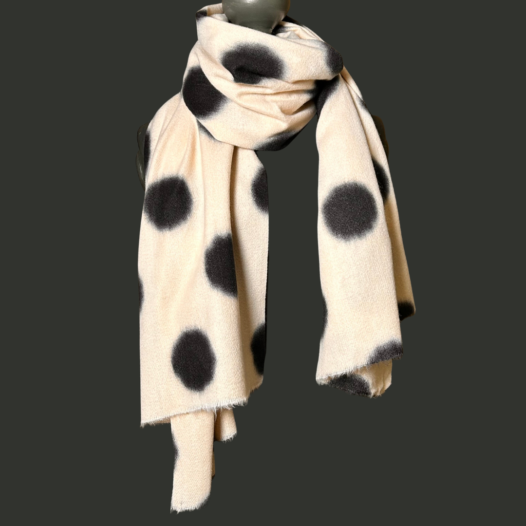 Big spot wool mix scarf 'FULHAM'
